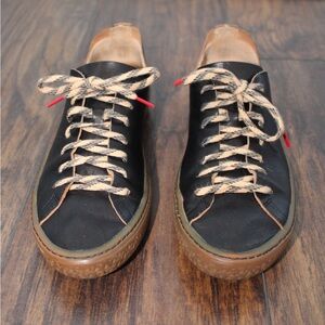 Think! Tjub Black Leather Casual Sneakers